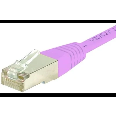 Afbeelding van Exertis Connect Patchkabel S/FTP, PiMF, CAT.6, roze, 20,0 m met bijzonder smalle knikbeveiliging (S/FTP, CAT6, 20 m), Netwerkkabel