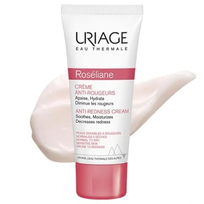 Image de Uriage Roseliane crème contre les rougeurs au beurre de karité, aux extraits ginseng et d&#039;algae Apaise, hydrate, réduit rougeurs, pour le visage riche, confort non comédogène 40 ml