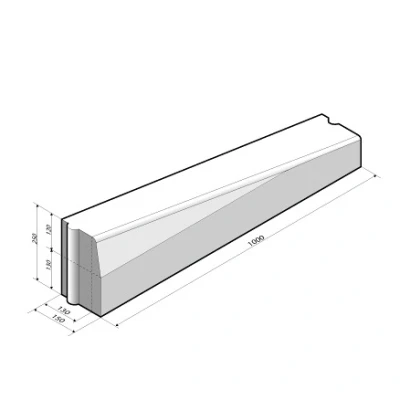 Afbeelding van Inritverloopband 13/15x25 links grijs (DR)
