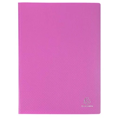 Afbeelding van Exacompta Ref. 88327E 1 zichtmap Opak van polypropyleen, mat en ondoorzichtig, met binnenzakken, glad, transparant, 30 zakken 60 banden, A4 formaat, kleur deksel: roze