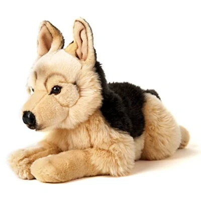 Afbeelding van Uni Toys Duitse herdershond, liggend 40 cm (lengte) hond, huisdier pluche