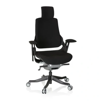 Afbeelding van hjh OFFICE Spektre Black Volledig gestoffeerd! Professionele bureaustoel Zwart Stof