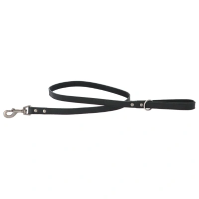 Afbeelding van Adori Looplijn Vetleder Gevoerd Handvat Hondenriem 130x1.8 cm Zwart M/L