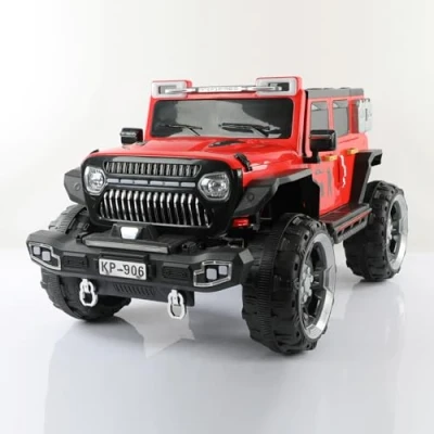 Afbeelding van Jeep 2 zits 4WD 12V elektrische kinderauto met afstandsbediening USB MP3 (rood)
