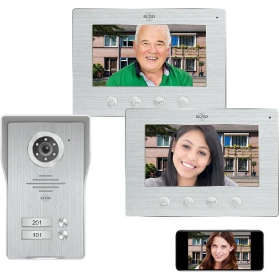 Afbeelding van ELRO DV477IP2 Wifi IP Video Deur Intercom 2 Appartementen met 2x 7 inch kleurenscherm Color Ni