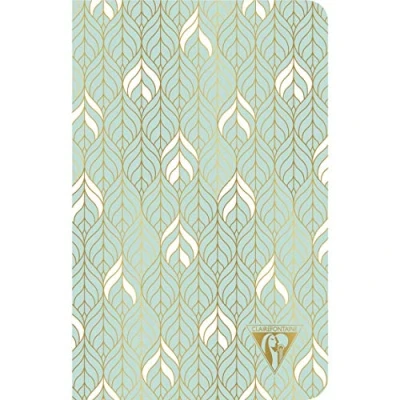 Afbeelding van Clairefontaine 193306C Notitieboek, genaaid, kleur watergroen, 11 x 17 cm, 96 pagina&#039;s, gelinieerd, papier, ivoorkleurig, 90 g, omslag voor kaarten, mat, Neo Deco lente zomer collectie