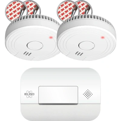 Afbeelding van ELRO FF1840 Brandpreventieset 2x Rookmelder 5 jaar Batterij met Magneet Montage &amp; Koolmonoxidemeld