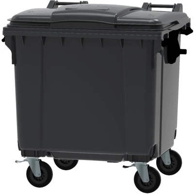 Afbeelding van Container 1100 liter vlak deksel grijs