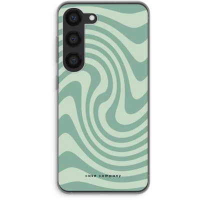Afbeelding van Case Company® hoesje geschikt voor Samsung Galaxy S23 Swirl Groen Soft Cover Telefoonhoesje Bescherming aan alle Kanten en Schermrand
