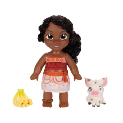Afbeelding van Jakks Pacific Moana 2 Pua pop en figuur van Disney Little Sis, 27 cm hoog, inclusief 1 poppenoutfit, pua, plastic bananenboeket, aanbevolen voor kinderen vanaf 3 jaar