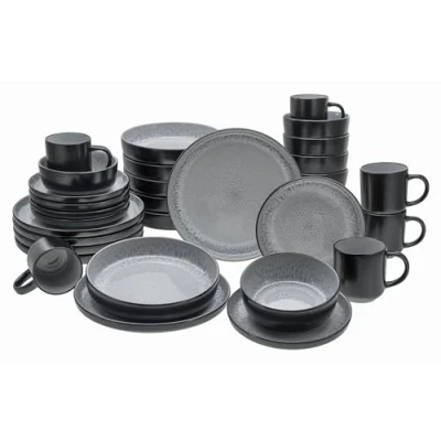 Afbeelding van CreaTable, 21555 Serie Nordic Fjord 30 delig tafelservies van aardewerk, vaatwasser en magnetronbestendig, hoogwaardige productie