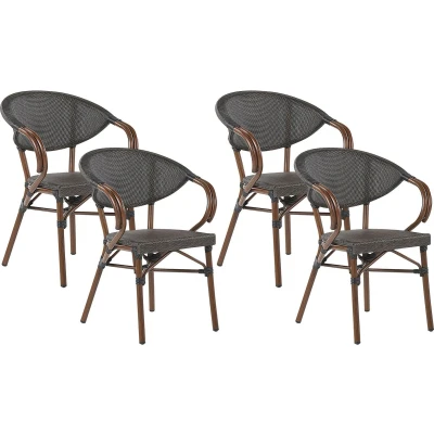 Afbeelding van Beliani CASPRI Tuinstoel set van 4 Grijs Aluminium
