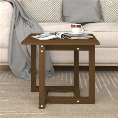 Afbeelding van Salontafel 50x50x45 cm massief grenenhout honingbruin