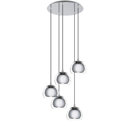 Afbeelding van EGLO Rocamar 1 Hanglamp E27 Ø 58,5 cm glas Grijs/Zilver
