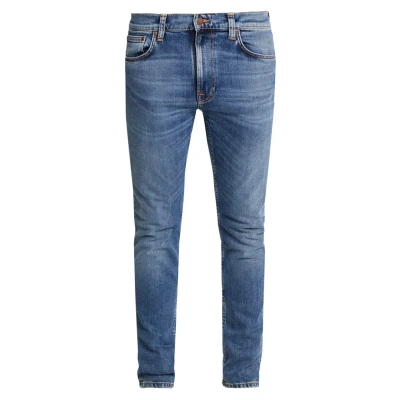 Afbeelding van Nudie jeans heren Lean Dean slim fit met lichte wassing in de kleur Indigo, maat: W32/L32