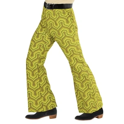 Afbeelding van Widmann Hippie Kostuum Groovy Gandalf 70s Heren Broek, Behang Man Groen Large / XL Carnavalskleding Verkleedkleding
