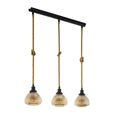 Afbeelding van EGLO Rampside Hanglamp 3 lichts E27 Zwart