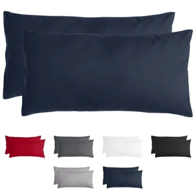 Afbeelding van Komfortec Set van 2 Premium Kussenslopen 40x80 cm Superzachte Kussenhoes 100% Geborsteld Mikrovezel 90g/m² Blauw