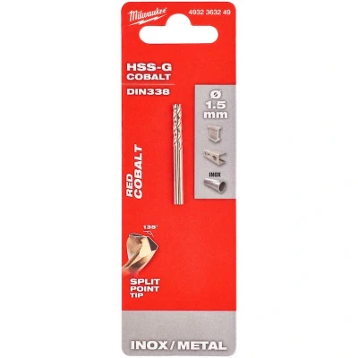 Afbeelding van MILWAUKEE 4932363249 HSS G Cobalt metaalboor DIN 338 1,5x40mm (2 st.)