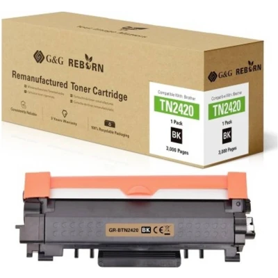 Afbeelding van G&amp;G Toner vervangt Brother TN 2420 Compatibel Zwart 3000 bladzijden Reborn remanufactured 21078