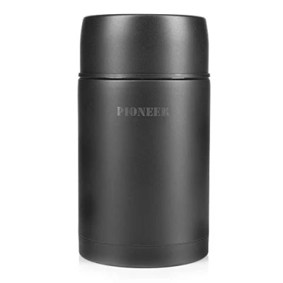 Afbeelding van Pioneer Fles met vacuüm isolatie, lekvrij, voor soepen en andere levensmiddelen, roestvrij staal, wit, 1000 ml/1 liter