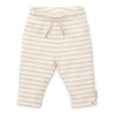 Afbeelding van Little Dutch Broek LDFEC24 Stripe Sand White Maat 56