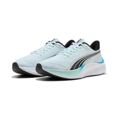 Afbeelding van PUMA Pounce Lite Hardloopschoenen voor op de weg, uniseks, Sea Glass Mint Melt Speed Blauw Zwart