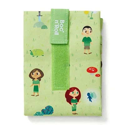 Afbeelding van Roll&#039;eat ® Boc&#039;n&#039;Roll Kids Snacktas voor kinderen, herbruikbare en milieuvriendelijke sandwichverpakking, BPA vrij, boskleurig