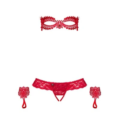 Afbeelding van Obsessive Hetea 3 st. Set Rood L/XL