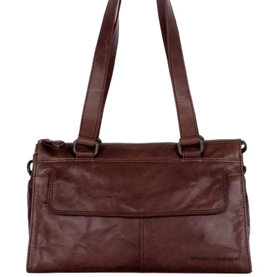 Afbeelding van Leather Shoulder bag Amity Dark brown