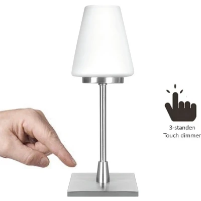 Afbeelding van HighLight tafellamp Oscar Touch mat staal