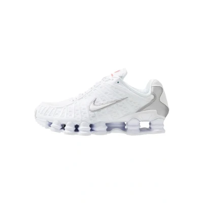 Afbeelding van Nike Sportswear SHOX TL Sneakers laag, Heren, Maat: 40.5, White/metallic silver/max orange Kunststof/ textiel