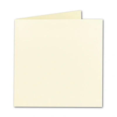 Afbeelding van 25 stuks vouwkaarten vierkant 15 x cm vanille vormvast, geschikt voor printers wenskaarten, uitnodigingen enz