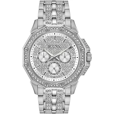 Afbeelding van Bulova Crystal 96C134 Horloge Staal Zilverkleurig Ø 42 mm