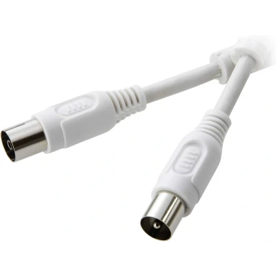Afbeelding van SpeaKa Professional Antenne Aansluitkabel [1x Antennestekker 75 Ω 1x Antennebus Ω] 1.50 m 90 dB Met Ferrietkern Wit