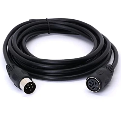 Afbeelding van HTGuoji Midi verlengkabel, 6 polig, DIN stekker op bus, AV adapter, voor digitale audio aansluiting, 3 m