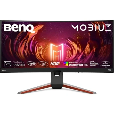 Image de BenQ Mobiuz EX3415R Écran LCD incurvé 34&quot; 3440 x 1440 UWQHD @ 144 Hz IPS 1000:1 1 ms 2xHDMI DisplayPort gris