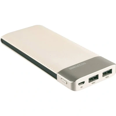 Afbeelding van RealPower PB 8000 Powerbank mAh LiPo Champagne