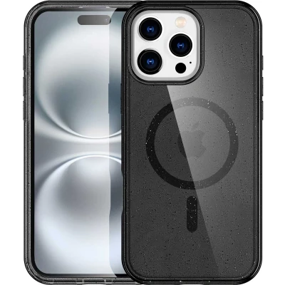 Afbeelding van imoshion Hoesje Geschikt voor iPhone 16 Pro Max Sparkle Backcover MagSafe Zwart