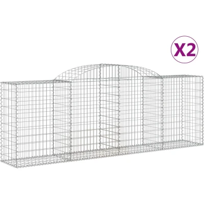 Afbeelding van VidaXL Schanskorven 2 st gewelfd 300x50x80/120 cm ijzer