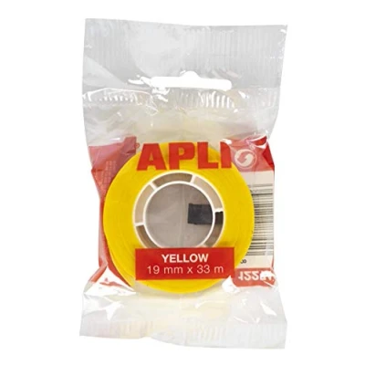 Afbeelding van Apli plakband ft 19 mm x 33 m, geel