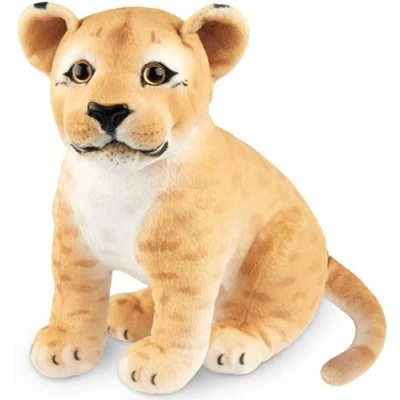 Afbeelding van BRUBAKER Löwin knuffeldier, 30 cm, leeuw, babyknuffeldier, roofkat, zittend, pluche speelgoed voor kinderen, bruin