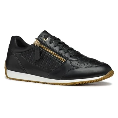 Afbeelding van Geox Calithe Sneakers laag, Dames, Maat: 39, Black Leer/ synthetisch