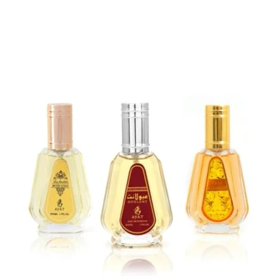 Image de AYAT PERFUMES Eau de Parfum Arab en Spray 50 ml Mixte Pour Femme Homme Fabriqué à Dubaï Senteur Orientale (Musk Gold &amp; Bakhour Opulent)