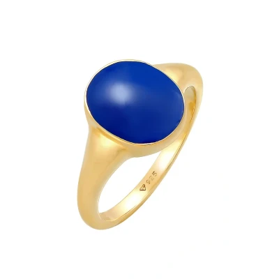 Afbeelding van Elli Highlight Basic Ring, Dames, Maat: 54, Dunkelblau