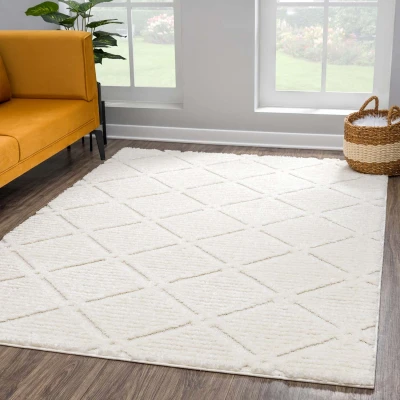 Afbeelding van Vloerkleed Focus Style Hoogpolig Fluffy Scandinavisch Creme 80x300 CM