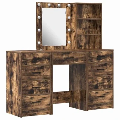 Afbeelding van vidaXL Hoogkast Set van 3 Gerookt Eiken Gefabriceerd Hout Opslag