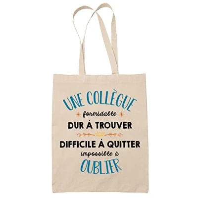 Afbeelding van Planetee Tote Bag Formidable Collega Beige Cadeau idee Werk Vertrek Pensioen Dames Herbruikbare Boodschappentas, Beige,