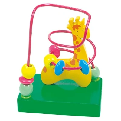 Afbeelding van Bino Kralendoolhof Labyrint Giraffe Junior 12 Cm Hout Groen