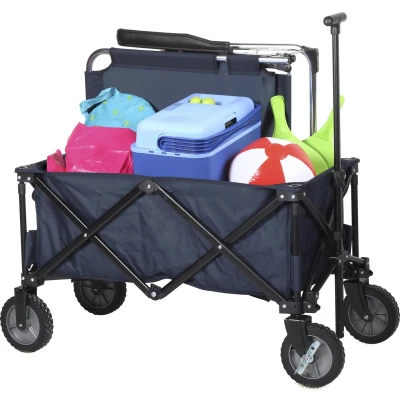 Afbeelding van Campart Bolderkar HC 0910 Opvouwbaar Bolderwagen met stevig harmonicaframe Inclusief opbergtas en bodemplaat Draagvermogen 70 kilo Blauw